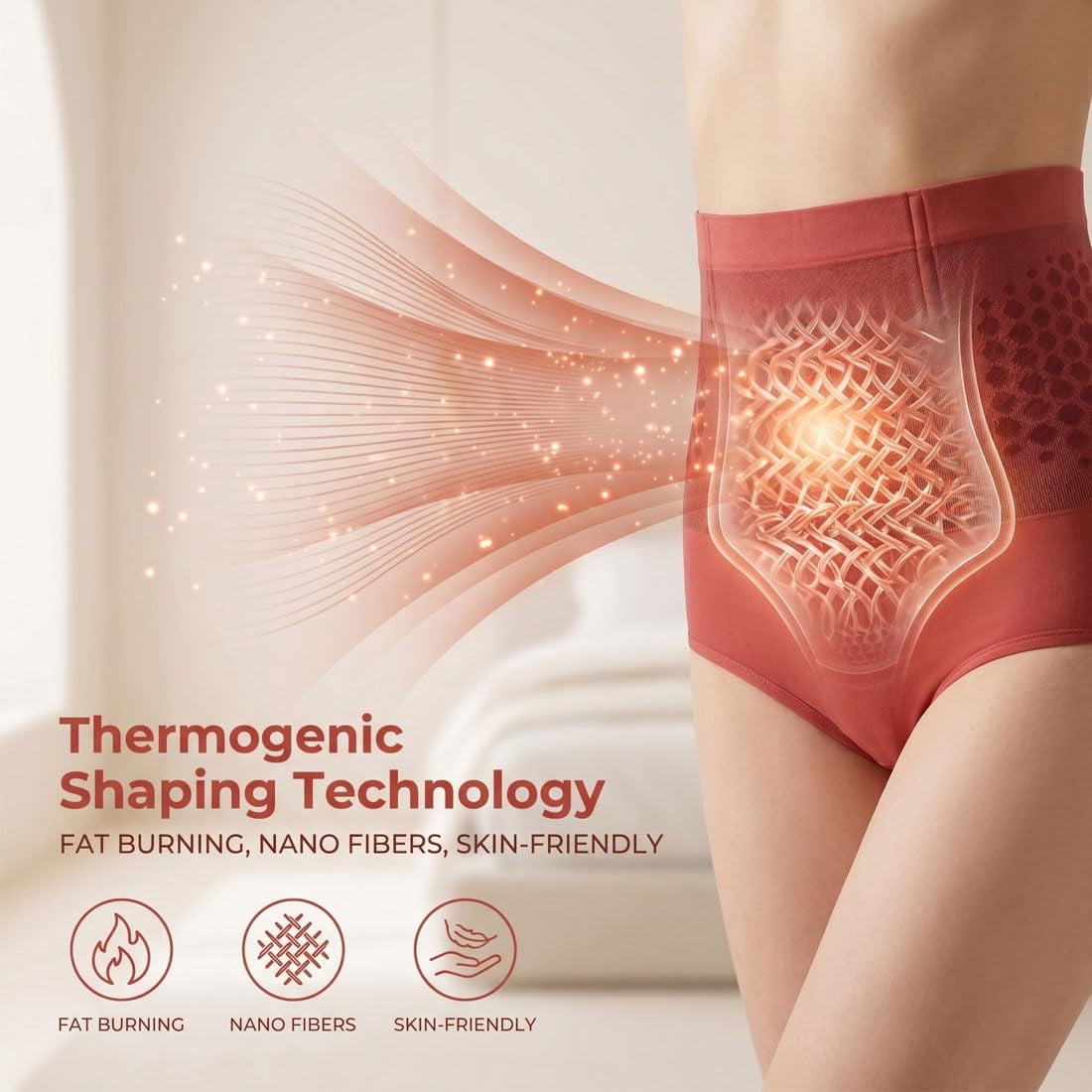 Thermogenic Fat-Burning Sculpting Shorts for Women, High-Waisted Tummy Control Shapewear, Breathable Compression Underwear for Everyday Wear and Workout