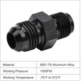 thumbnail image 3 of GFDYREE 6AN Male to 1/2 x 20 Inverted Flare Thread Fitting Adapter Straight 2Pcs, 3 of 5