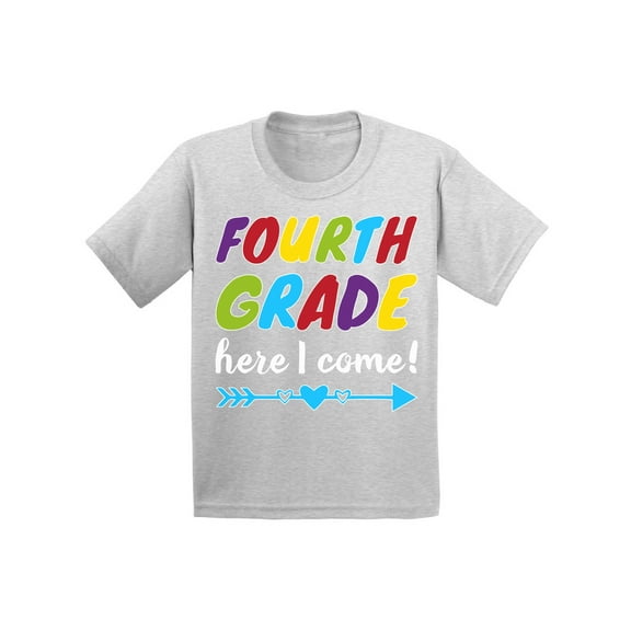 Back to School Shirts for 4th Grader Shirt Kids First Day of School Fourth Grade Shirt for Boys Fun School Girls Shirts 10 Years Old 11 Years Old T Shirts for School Fourth Grade Here I Come T Shirt