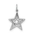 thumbnail image 3 of Real 14kt White Gold 1/20ct. Diamond Star Charm Pendant; for Adults and Teens; for Women and Men, 3 of 4