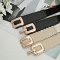 thumbnail image 7 of SUOSDEY Skinny Elastic Belts for Women Thin Stretch Belt Dress Belt 2 Pack,Black+Beige, 7 of 7