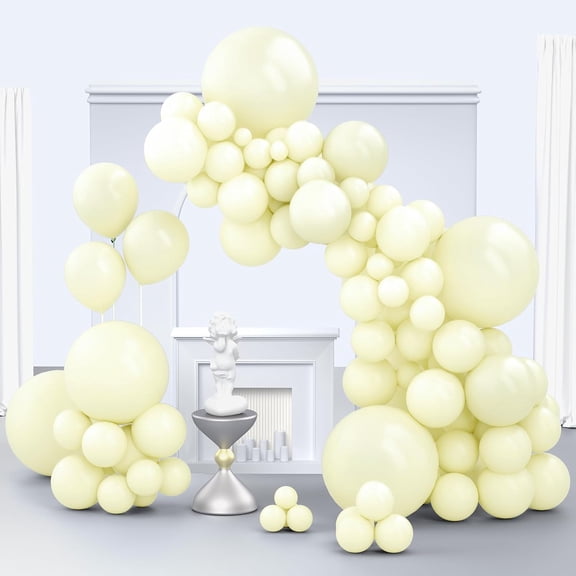 Lemon Yellow Balloons, 150 pcs Pack of Citron Yellow Balloons for Balloon Garland Balloon Arch as Party Wedding Decorations