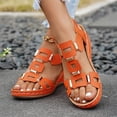 thumbnail image 4 of Bkhluea Women Elastic Slingback Wedge Sandals Geometric Metal Buckle Shoes Comfortable For Casual Travel Daily Walking, 4 of 7
