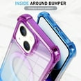 thumbnail image 3 of for iPhone 14 Case Magnetic Phone Case, [Support for Magsafe] Gradient Crystal Elegant Case, Four Corner Cushion Protection Cover Camera Protective for Girls Women -Purple Blue, 3 of 12