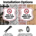 thumbnail image 3 of No Smoking Shield Label Set This Is A Smoke Free Facility 12 inch X 12 inch Shield-Shaped Rust-Free Aluminum Metal Sign Weather Resistant, UV Protected for Workplace Made in the USA, 3 of 7