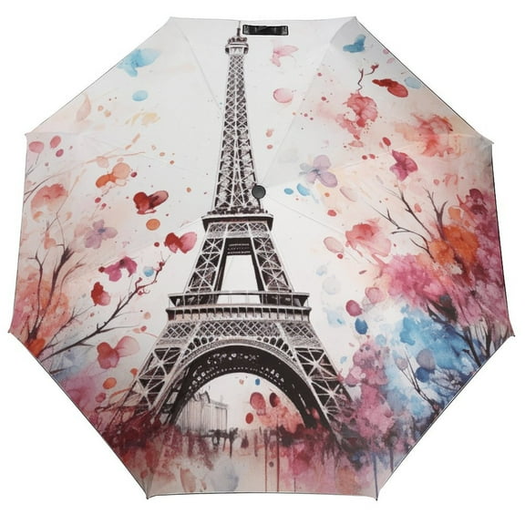 Eiffel Tower Repel Umbrella Windproof Travel Umbrellas for Rain - Easy Auto Open Close, Durable & Compact Umbrella, Backpack