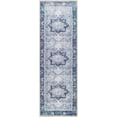 thumbnail image 2 of Mark&Day Washable Rugs, 3x14 Nora Traditional Denim Runner Area Rug, Light Gray Lavender Navy Carpet for Hallway, Kitchen, Bedroom or Living Room (2'7" x 14' Runner,Machine Washable), 2 of 9
