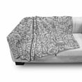thumbnail image 3 of City Soft Flannel Fleece Throw Blanket, Crowded Urban Life Depiction in a Simple Black and White Drawing Big Buildings, Cozy Plush for Indoor and Outdoor Use, 60" x 80", Black White, by Ambesonne, 3 of 6