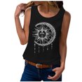 thumbnail image 2 of Pntutb Moda Mujer Casual Luna Sol Letra Estampado Sin Mangas O-Cuello Tank top Blusa Pntutb Pntutb-1113, 2 of 7