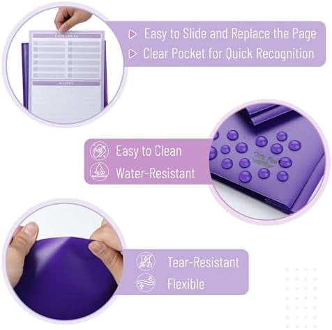 - Plastic Folders with Pockets and Prongs, 24 Pack, Letter Size, Purple, Flexible Plastic Folders with Prongs, Clear Front Pocket and Card Slot