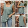 thumbnail image 2 of Fashionable Sleeveless Vest Unique Hollow Out Pattern And Irregular Hemline Square Neck Tanks Top for Women and Girls, 2 of 9