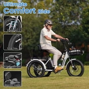 MOONCOOL TK Pro Foldable Electric Tricycle, 1500W Motor 48V 20Ah Battery, 20 Fat Tire Three Wheel 6-Speed Electric Mountain Bicycle for Adults