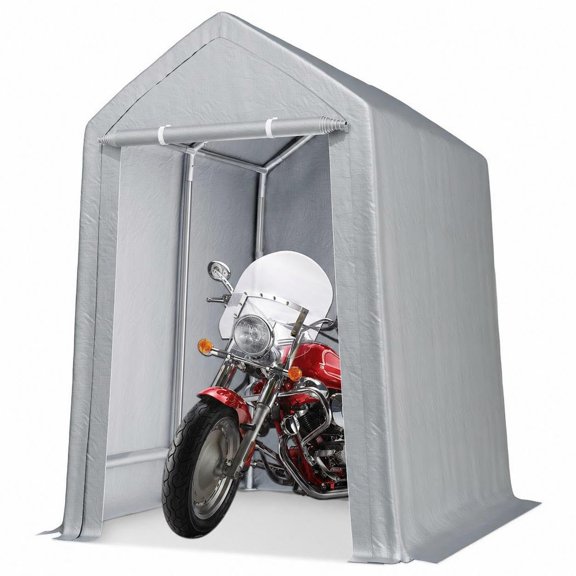 6x8 FT Heavy Duty Outdoor Carport Canopy, 180G Double-Coated PE with Roll-Up Zipper Door & Removable Sidewalls, All-Weather Waterproof Storage Shelter