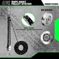 thumbnail image 6 of 1 Set Block and Tackle Pulley System, 1000 LB Capacity, 50 FT Reflective Rope Hoist with Metal Bearing Wheels and 2 Soft Loops, 6 of 8