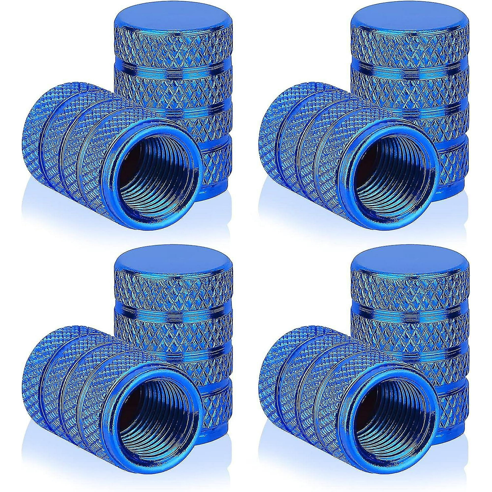 Deep Blue Dust Caps For Car Tyres 8 Pieces Thread Tyre Valve Caps Easy grip Aluminum Alloy Car Dust Cap Valve Covers Replacement With O ring Gasket Walmart