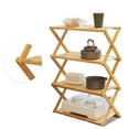 thumbnail image 2 of Folding Camping Wood Rack,Foldable Wood Rack Bamboo Camping Portable Folding Shelf Outdoor Folding Rack Performance Driven, 2 of 8