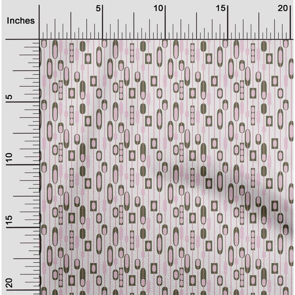 oneOone Organic Cotton Poplin Twill Fabric Stripe & Geometrical Shapes Geometric Fabric Prints By Yard 42 Inch Wide