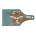 thumbnail image 1 of Hello Cutting Board, Greetings to the Coming of Summer Season Drawing Fox Flourishing Flowers, Decorative Tempered Glass Cutting and Serving Board, Wine Bottle Shape, Multicolor, by Ambesonne, 1 of 1