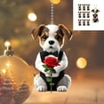 thumbnail image 2 of Acrylic Creative Dog Flower Hanging Decorations, Car Interior Accessories Pendant Set, 10Pc Assorted Acrylic Ornaments for Rearview Mirror Home Wall Window Decor, 2 of 7