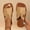 Brown, variant on Miluxas Women's Fashion Slide Sandals , Leather Strap, Ultra Soft Cushion Footbed White 9.5(43)