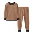 thumbnail image 2 of Fjofpr Girls Clothes Sets Boys Clothes Sets Children's Round Neck Long Sleeved Shirt With Elastic Waistband Leg Tied Pants Mid Size Children's Casual Home Suit Set Brown 5 Years, 2 of 4