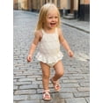thumbnail image 6 of BemeyourBBs Newborn Baby Girls Knitted Sweater Romper Sleeveless Square Neck Ruffle Bodysuit Jumpsuit Playsuit Infant Baby Girl Fall Spring Summer Clothes, 6 of 9