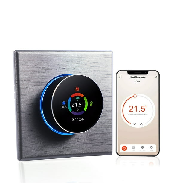 Termostato Controlador de temperatura del termostato inteligente WiFi Control de botón programable semanal / Aplicación móvil / Control de voz Compatible con Alexa / Google Home, para calefacción d