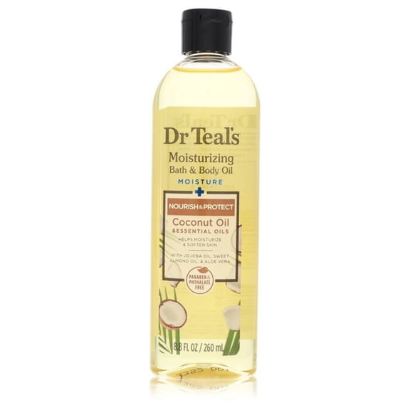 Dr Teal's Moisturizing Bath & Body Oil, Nourish & Protect with Coconut Oil, 8.8 fl oz