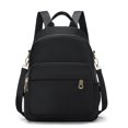 thumbnail image 1 of Mochila de viaje informal de nailon para mujer, bolso escolar para ordenador portátil de gran capacidad con cremallera, Color sólido, multifunción, para ir de comprasNegroEspaña Fivean unisex, 1 of 2