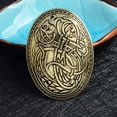 thumbnail image 2 of 4xNorse - Broche Con Símbolo De Escudo Vikingo Medieval Ovalado, Pin De Suéter Dorado Sunnimix Broche nórdico vikingo vintage, 2 of 7
