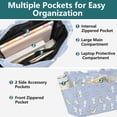 thumbnail image 3 of FORMRS Tote Bag for Women Quilted Large Capacity Travel Work Carry On Shoulder Handbag, Blue Cartoon Rabbit Pattern, 3 of 7
