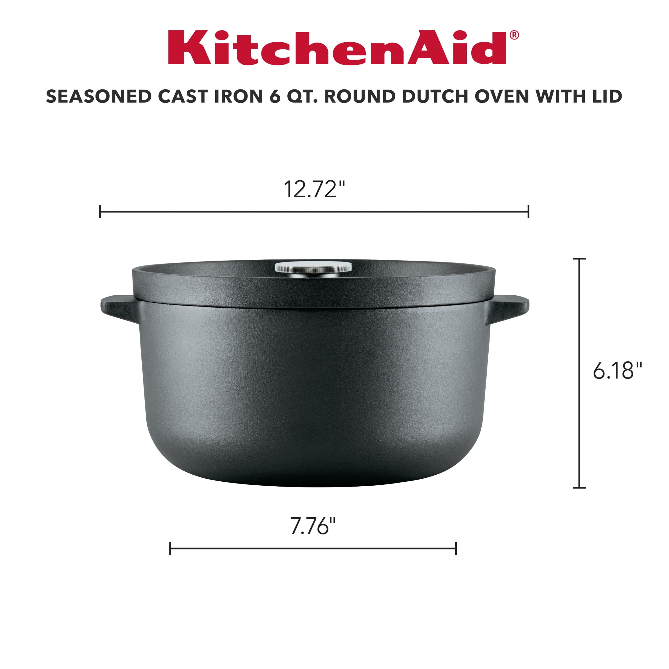  KitchenAid Enameled Cast Iron Dutch Oven/Casserole, 6 Quart,  Blue Velvet: Home & Kitchen