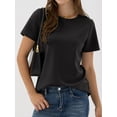 thumbnail image 4 of ANRABESS Summer T Shirts for Women, Round Neck Short Sleeve Tops for Women 2026 WrinkleFree Comfy Tshirt Basic Tee Casual Workout Tops Vacation Outfits Black XL, 4 of 11