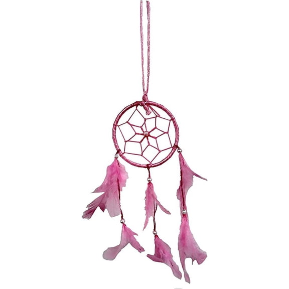 Rastogi Handicrafts Dream Catchers Wall Decor,Handmade Feather Decor Decoration Home Car Bedroom Nursery Room Hanging (Pink 3" Ring)