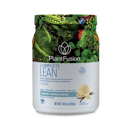 PlantFusion Lean Plant Based Weight Loss Protein Powder, Vanilla Bean, 14.8 Oz, 10 (Best Vegan Protein Powder For Weight Loss And Meal Replacement)