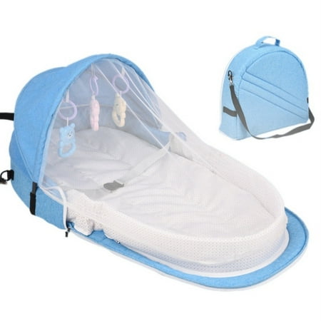 All-in-one Portable Bassinet Foldable Baby Bed, Baby Lounger Travel Crib Infant Cot Newborn As A Diaper Bag Changing Station Seat Sleeping