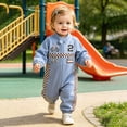 thumbnail image 5 of 9-12 Months Unisex Infant Baby Boy Girl Long Sleeve Button Romper One-Piece Jumpsuit Infant Baby Fall Winter Clothes 3 6 9 12 18 Months,Blue, 5 of 9