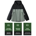 thumbnail image 5 of Hooded Rain Jacket Women, Lightweight Hiking Shell, Windproof Mountain Coat Green S , Jacket, 5 of 5