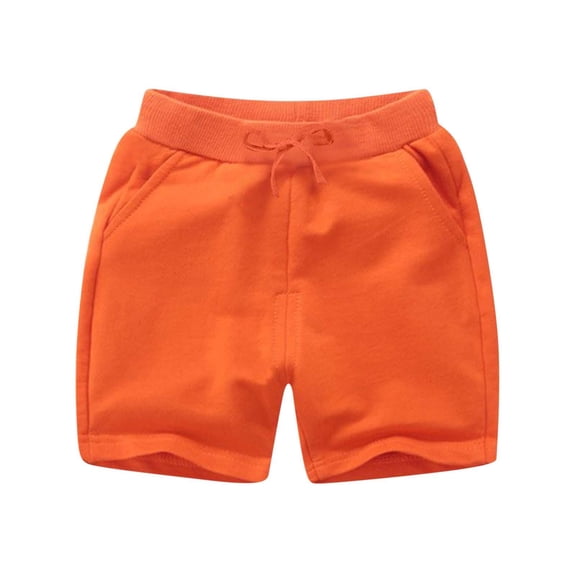 AINIYS Kids Pull On Casual Shorts Soft Knit Lightweight with Elastic Waist Closure for Daily Play and Home Lounging Orange 4 Years