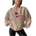 thumbnail image 2 of Jienlioq Hauts Grande Taille pour Femmes Mode de Noël Décontractée Imprimée Manches Longues Col Rond Blouses Sans Capuche, 2 of 4
