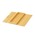 thumbnail image 3 of Bandeja para brazo de sofá de madera, organizador flexible, extraíble, multifuncional, plegable, con almohadilla antideslizante para frutas y café. marrón, 3 of 8