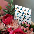 thumbnail image 3 of 3drose, Image of Blue, Green, Brown Butterflies on White. Decorative Pattern, 12 Greeting Cards with Envelopes, 3 of 7