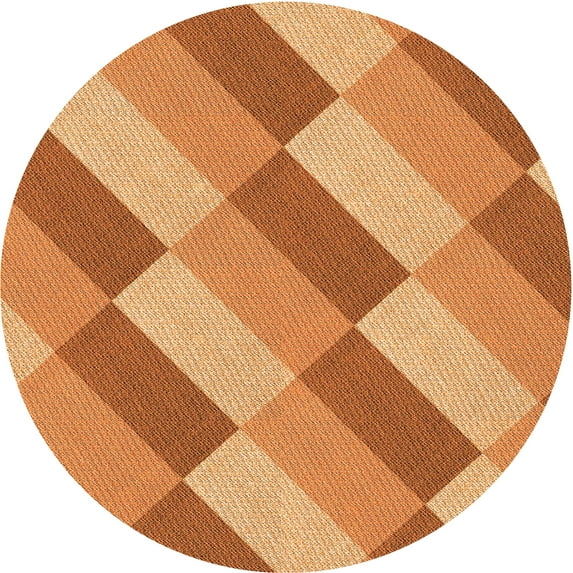 Ahgly Company Indoor Square Patterned Cantaloupe Orange Area Rugs, 3' Square