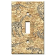 Art Plates brand - Single Gang Toggle Wall Plate -  Dinosaur Fossils