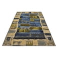 thumbnail image 4 of Unique Loom Glyph Indoor/Outdoor Modern Rug Blue/Beige 5' 3" x 8' Rectangle Textured Geometric Modern Flatweave Perfect For Patio Deck Garage Entryway, 4 of 6