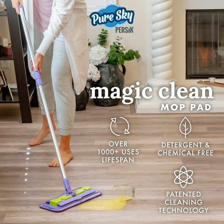 Pure-sky Magic Deep Clean Cleaning Cloth Just Add Water No Detergents Needed - Multipurpose Ultra Microfiber Cloth - Attachable to Mop, or As Handhel
