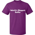 thumbnail image 2 of OXI T-Shirt - World's Okayest Golfer, Basic Casual T-Shirt for Men's and Women Fleece T-Shirt Short Sleeve - Purple X-Large, 2 of 3
