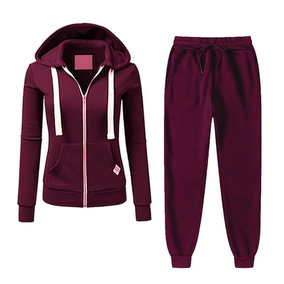 Women Plus Size 2 Piece Tracksuit Long Sleeved Casual Hooded Sports Set Daily Hoodie Set