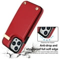 thumbnail image 5 of ELEHOLD Leather Wallet Case for iPhone 13 Pro,Premium Leather Material with Organ Card Slots Holders Full Body Protection Shockproof Anti-Fingerprint Purse Case,Red, 5 of 7