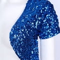 thumbnail image 7 of TiaoBug Women Shiny Sequin Jacket Short Sleeve Glitter Cropped Blazer Bolero Shrug Top, 7 of 7